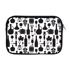 Wine Pattern Black White Apple Macbook Pro 17  Zipper Case by Jancukart