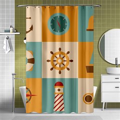 Nautical-elements-collection Shower Curtain 48  X 72  (small)  by Jancukart