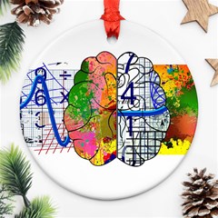 Brain Cerebrum Biology Abstract Ornament (round) by Wegoenart