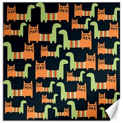 Seamless-pattern-with-cats Canvas 20  X 20  by Jancukart