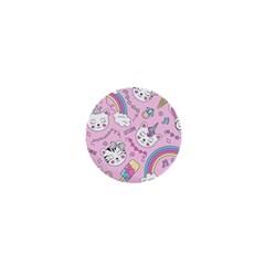 Beautiful Cute Animals Pattern Pink Beautiful Cute Animals Pattern Pink Rainbow 1  Mini Magnets by Jancukart