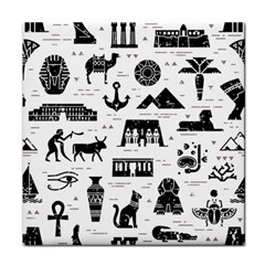 Dark-seamless-pattern-symbols-landmarks-signs-egypt --- Face Towel by Jancukart