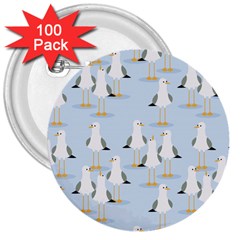 Cute-seagulls-seamless-pattern-light-blue-background 3  Buttons (100 Pack)  by Jancukart