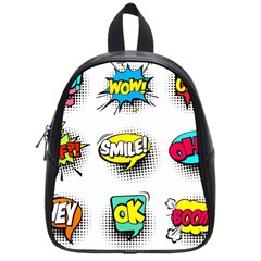 Set-colorful-comic-speech-bubbles School Bag (small) by Jancukart