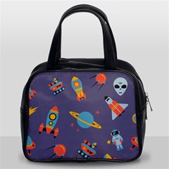 Space Seamless Pattern Classic Handbag (two Sides) by Wegoenart