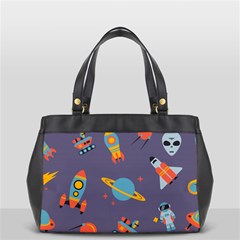 Space Seamless Pattern Oversize Office Handbag (2 Sides) by Wegoenart