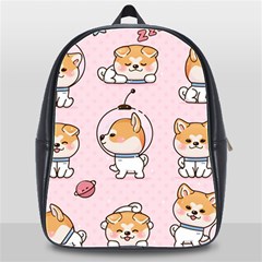 Set Kawaii Smile Japanese Dog Cartoon School Bag (xl) by Wegoenart