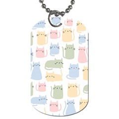 Cute-cat-colorful-cartoon-doodle-seamless-pattern Dog Tag (one Side) by Wegoenart