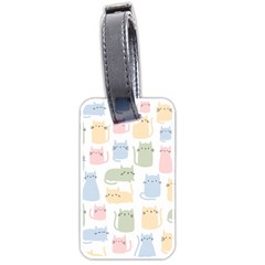 Cute-cat-colorful-cartoon-doodle-seamless-pattern Luggage Tag (two Sides) by Wegoenart