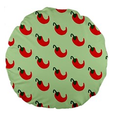 Small Mini Peppers Green Large 18  Premium Round Cushions by ConteMonfrey