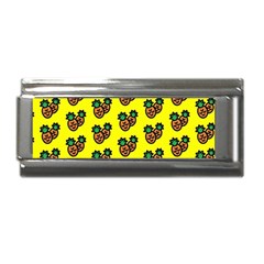 Yellow Background Pineapples Superlink Italian Charm (9mm) by ConteMonfrey