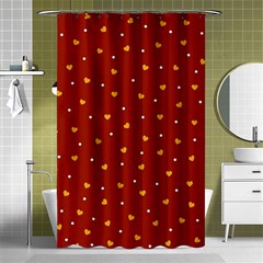 Red Yellow Love Heart Valentine Shower Curtain 48  X 72  (small)  by Ravend