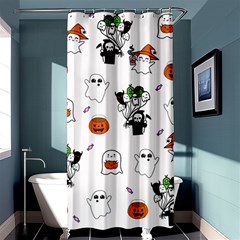 Halloween Jack O Lantern Vector Shower Curtain 36  X 72  (stall)  by Ravend