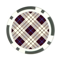 Blue, Purple And White Diagonal Plaids Poker Chip Card Guard by ConteMonfrey