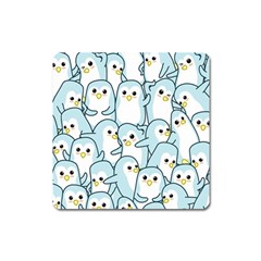 Penguin Pattern Square Magnet by Wegoenart