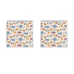 Wild-animals-seamless-pattern Cufflinks (square) by Wegoenart