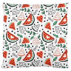 Seamless-vector-pattern-with-watermelons-mint Large Cushion Case (one Side) by Wegoenart