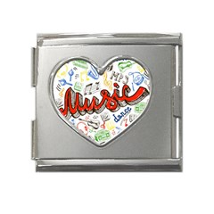 Music-color-elements Mega Link Heart Italian Charm (18mm) by Wegoenart