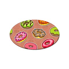 Doughnut Doodle Colorful Seamless Pattern Sticker (oval) by Wegoenart