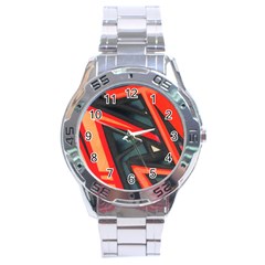 Graffiti Detail Wallpaper Texture Background Stainless Steel Analogue Watch by Wegoenart