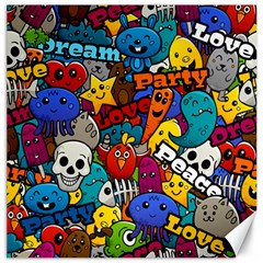 Graffiti Characters Seamless Pattern Canvas 12  X 12  by Wegoenart