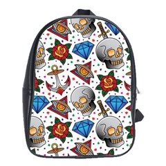 Full Color Flash Tattoo Patterns School Bag (xl) by Wegoenart