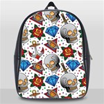 Full Color Flash Tattoo Patterns School Bag (XL) Front