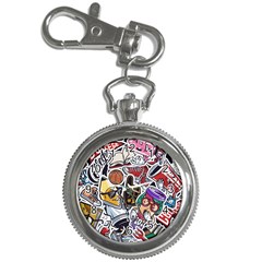 Vintage College Colorful Seamless Pattern Key Chain Watches by Wegoenart