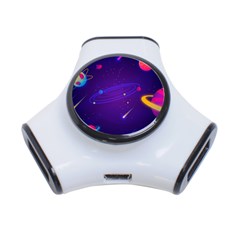 Cartoon Galaxy With Stars Background 3-port Usb Hub by danenraven