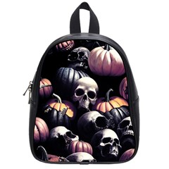 Halloween Party Skulls, Demonic Pumpkins Pattern School Bag (small) by Casemiro