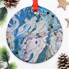 Map Zermatt The Alps Matterhorn Switzerland Mountain Nature Ornament (round) by Wegoenart