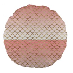 Mermaid Ombre Scales  Large 18  Premium Flano Round Cushions by ConteMonfrey