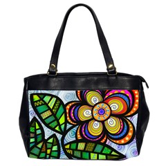 Flower Flora Plant Nature Botanical Leaves Leaf Oversize Office Handbag (2 Sides) by Wegoenart