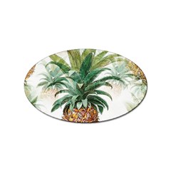 Pineapple Pattern Background Seamless Vintage Sticker (oval) by Wegoenart