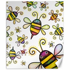 Bee Doodle Cartoon Canvas 20  X 24  by Wegoenart