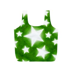 Snowflakes And Star Patterns Green Stars Full Print Recycle Bag (s) by artworkshop