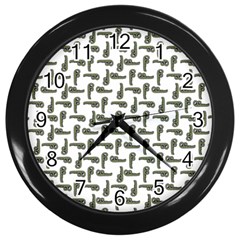 Cute Worm Sketchy Drawing Motif Pattern Wall Clock (black) by dflcprintsclothing