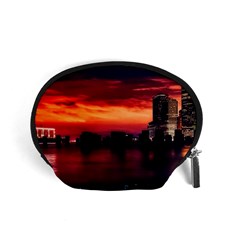 New York City Urban Skyline Harbor Bay Reflections Accessory Pouch (small) by danenraven