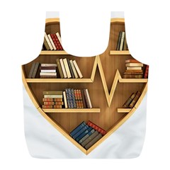 Bookshelf Heart Full Print Recycle Bag (l) by artworkshop