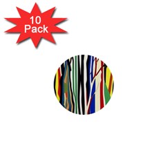 Abstract Trees Colorful Artwork Woods 1  Mini Buttons (10 Pack)  by Pakemis