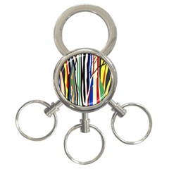 Abstract Trees Colorful Artwork Woods 3-ring Key Chain by Pakemis