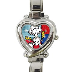 Rays Smoke Pop Art Style Vector Illustration Heart Italian Charm Watch by Pakemis