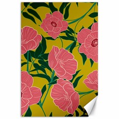 Pink Flower Seamless Pattern Canvas 24  X 36  by Pakemis