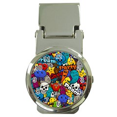 Graffiti Characters Seamless Pattern Money Clip Watches by Pakemis