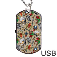 Tattoo Pattern Dog Tag Usb Flash (one Side) by Pakemis