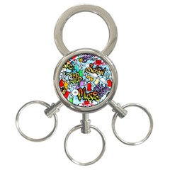 Graffiti Characters Seamless Patterns 3-ring Key Chain by Pakemis