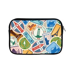 Travel Pattern Immigration Stamps Stickers With Historical Cultural Objects Travelling Visa Immigran Apple Ipad Mini Zipper Cases by Pakemis