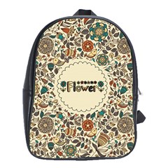 Seamless Pattern With Flower Birds School Bag (xl) by Pakemis