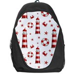 Nautical Seamless Pattern Backpack Bag Front