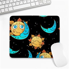 Seamless Pattern With Sun Moon Children Large Mousepad by Pakemis